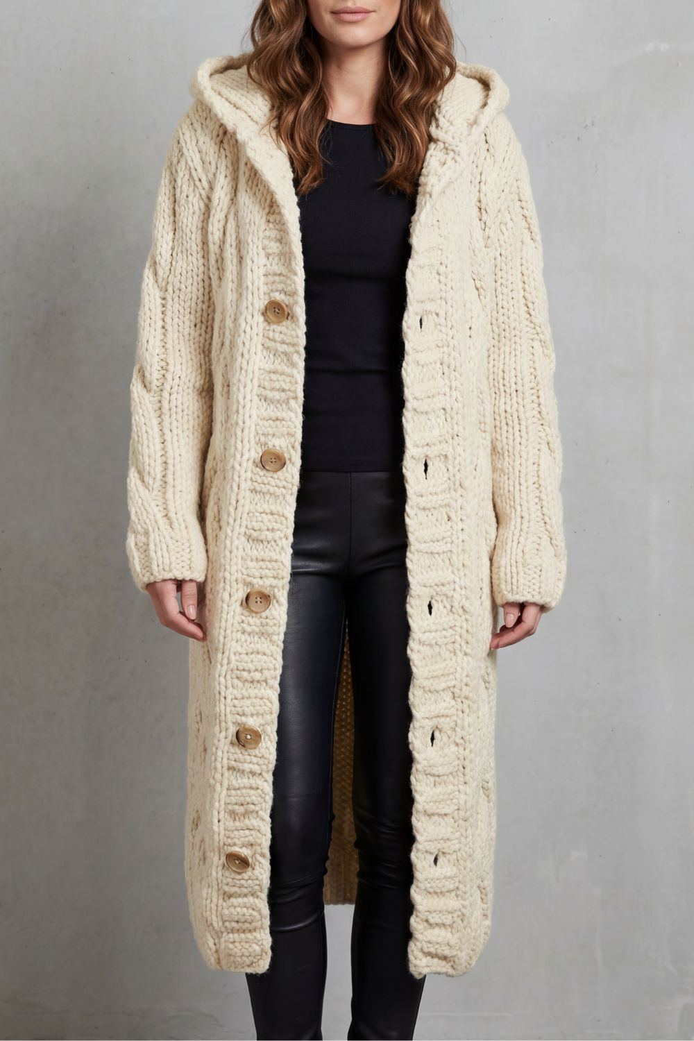 Primrose | Cardigan Lungo in Maglia con Cappuccio