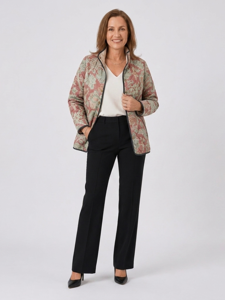 Marina | Chaqueta Acolchada Damasco Terracota - Clara del Azahar