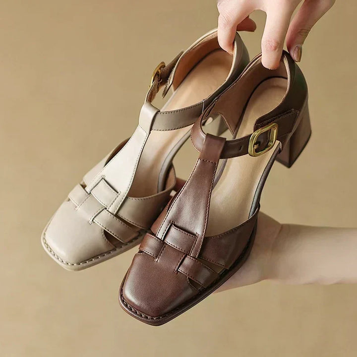 Belliora | Scarpe Mary Jane T-Bar con Punta Squadrata