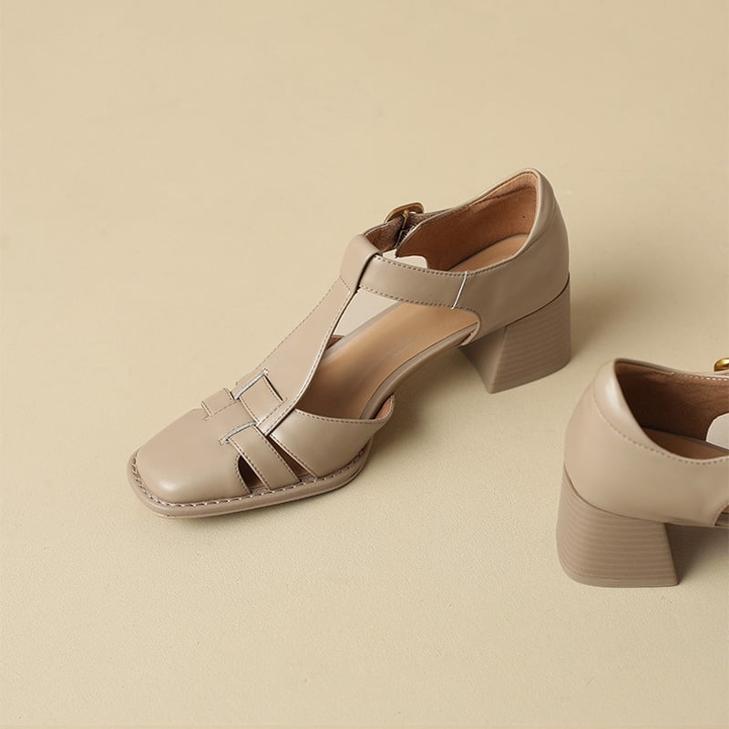 Belliora | Scarpe Mary Jane T-Bar con Punta Squadrata