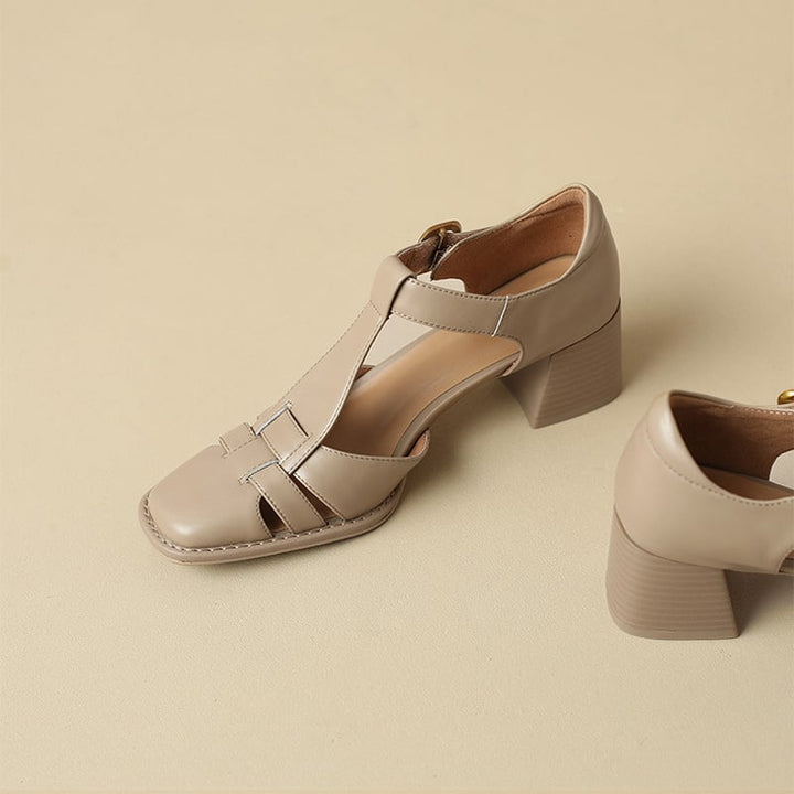 Belliora | Scarpe Mary Jane T-Bar con Punta Squadrata
