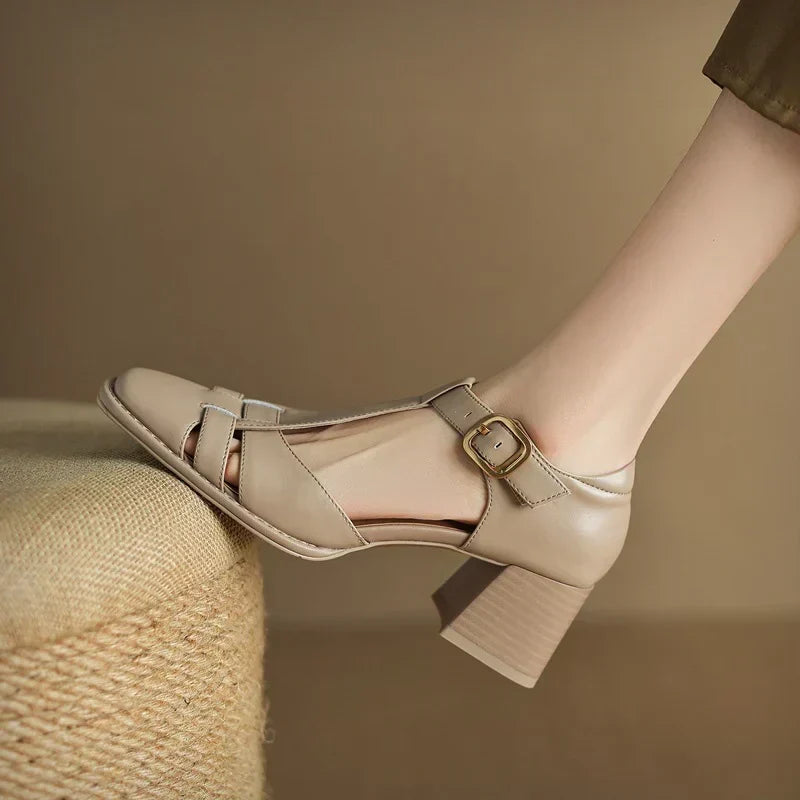 Belliora | Scarpe Mary Jane T-Bar con Punta Squadrata