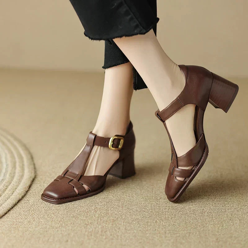 Belliora | Scarpe Mary Jane T-Bar con Punta Squadrata