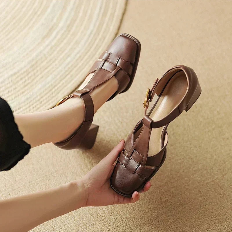 Belliora | Scarpe Mary Jane T-Bar con Punta Squadrata