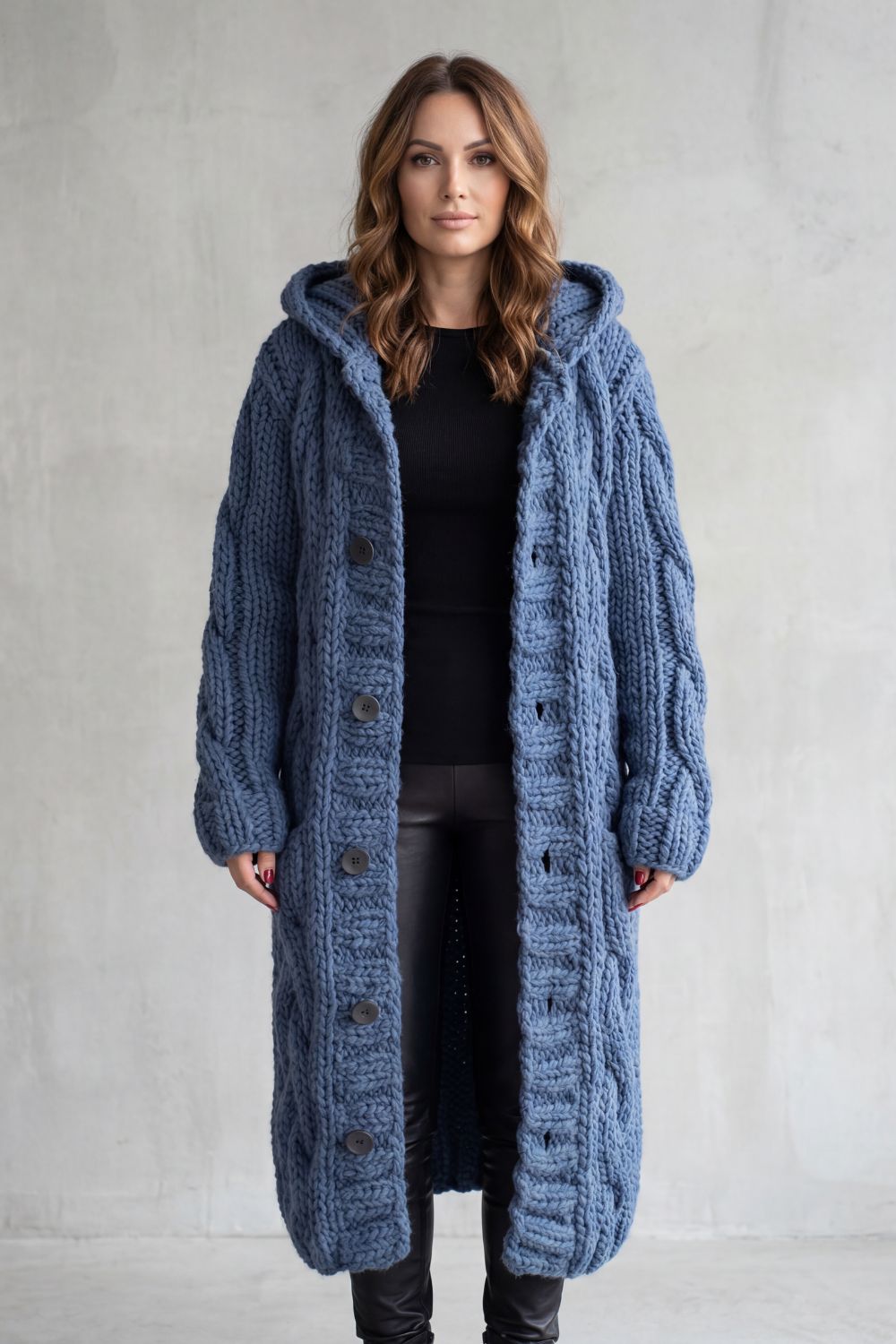 Primrose | Cardigan Lungo in Maglia con Cappuccio