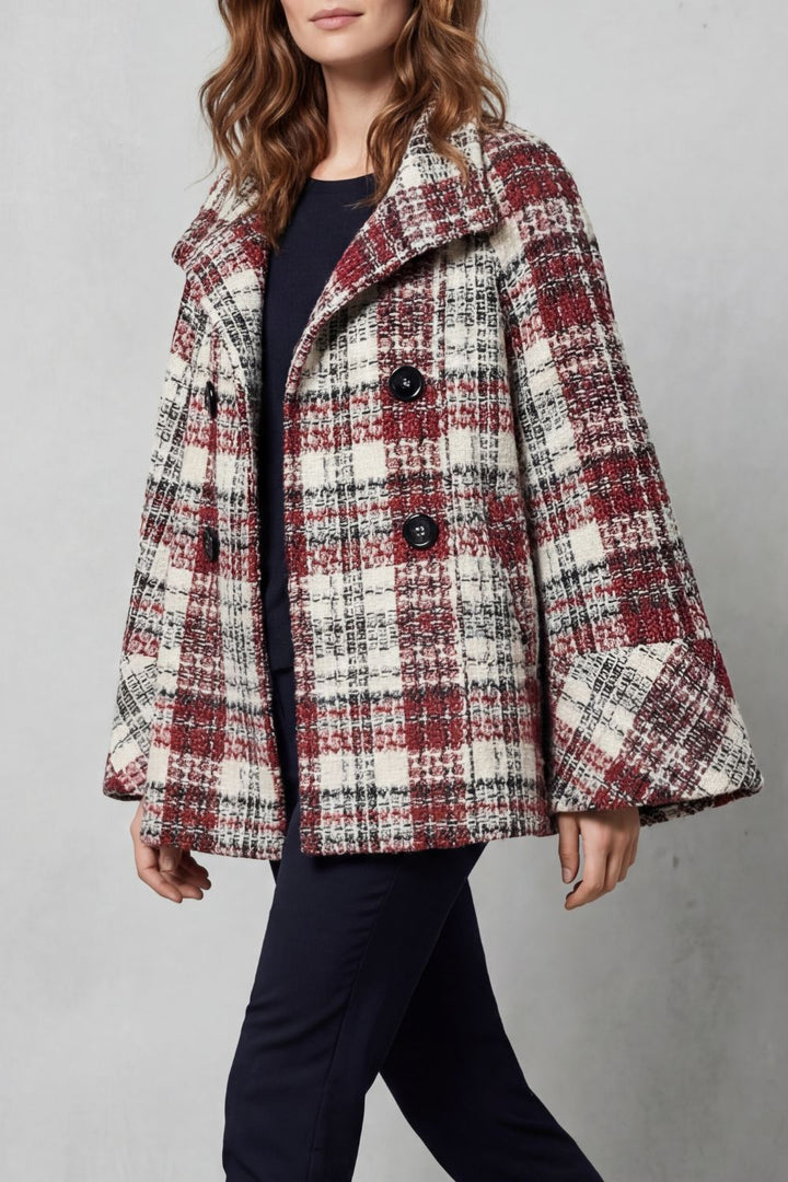 Opal | Mantella Poncho in Lana a Quadri Vintage