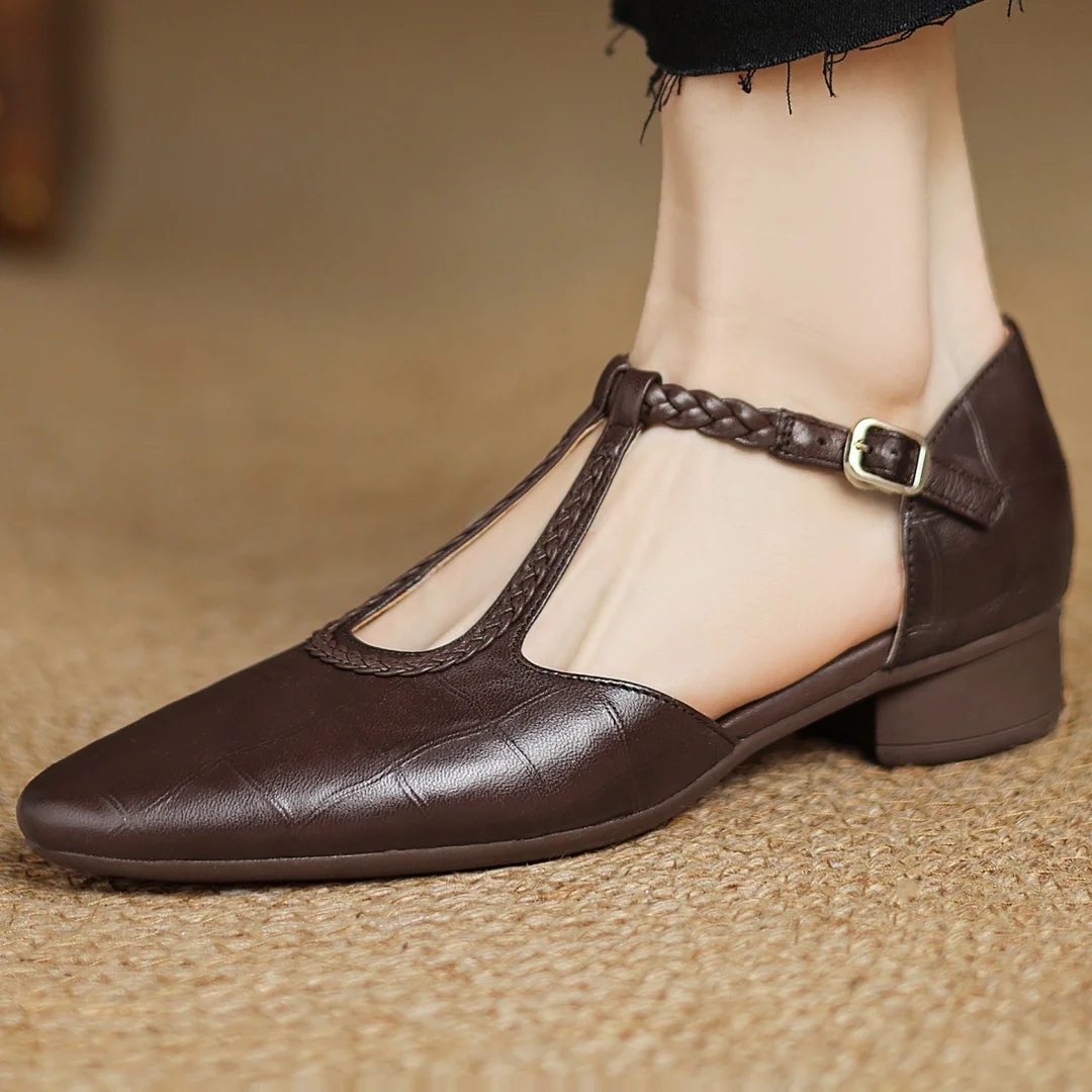 Risla | Scarpe Mary Jane con Cinturino a T Stile Retrò