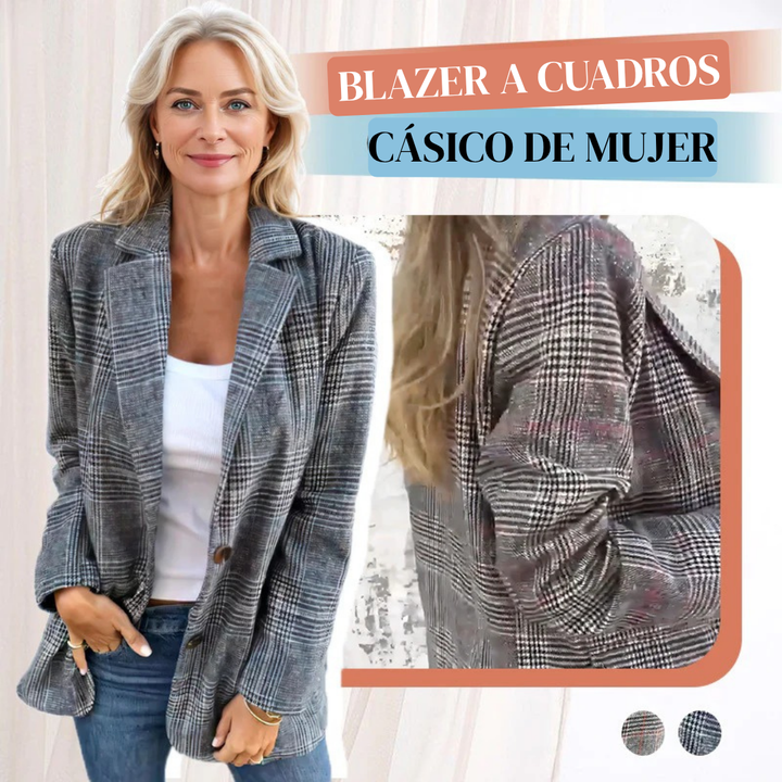 Teresa | Blazer a Cuadros de Entretiempo - Clara del Azahar