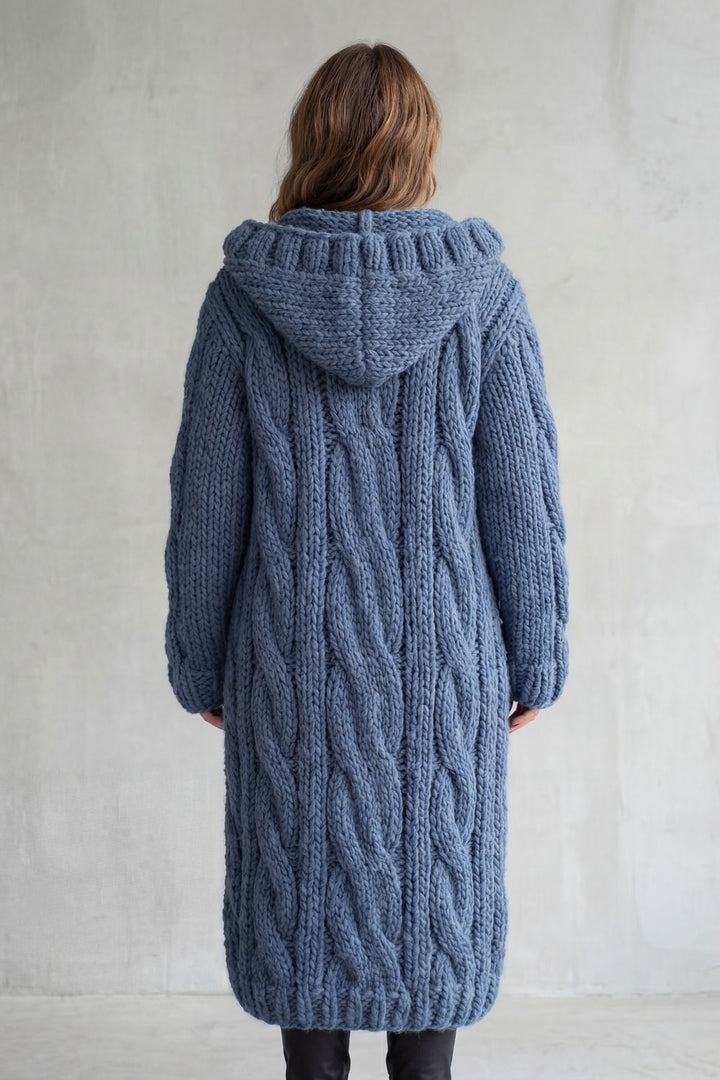 Primrose | Cardigan Lungo in Maglia con Cappuccio