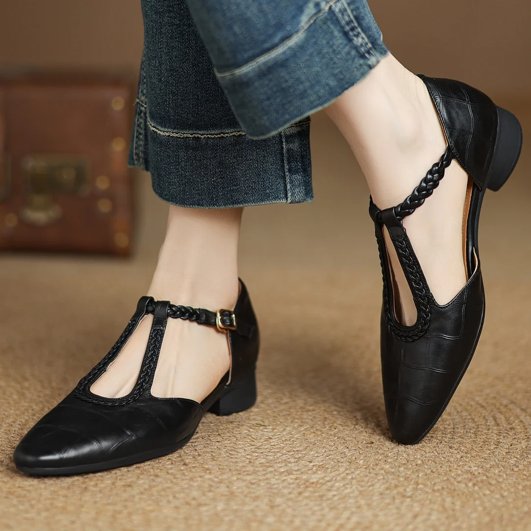 Risla | Scarpe Mary Jane con Cinturino a T Stile Retrò