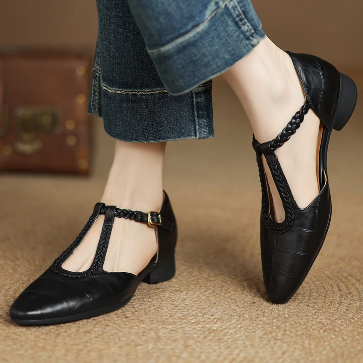 Risla | Scarpe Mary Jane con Cinturino a T Stile Retrò