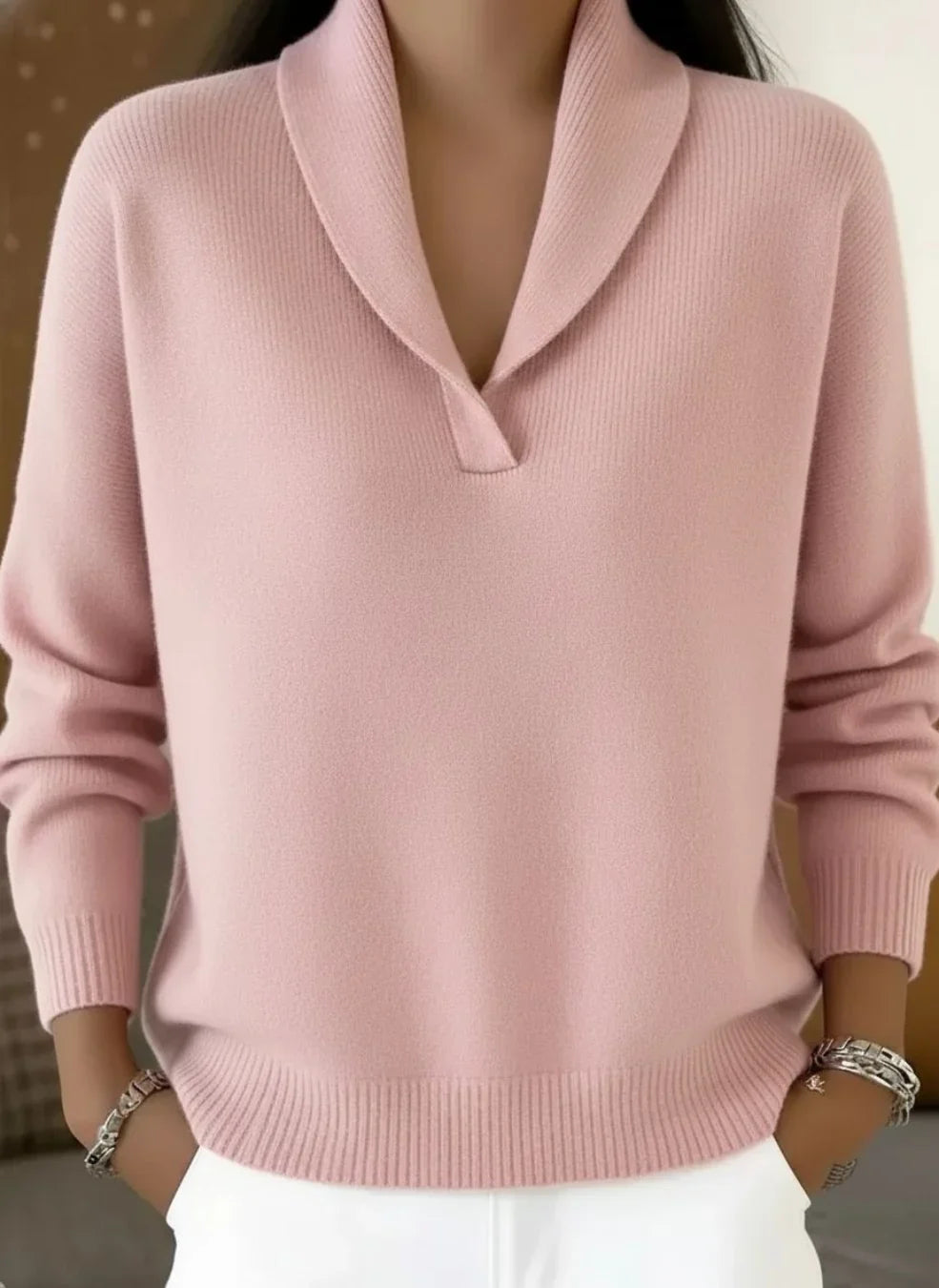 Elisa | Jersey Suave con Cuello en V - Clara del Azahar