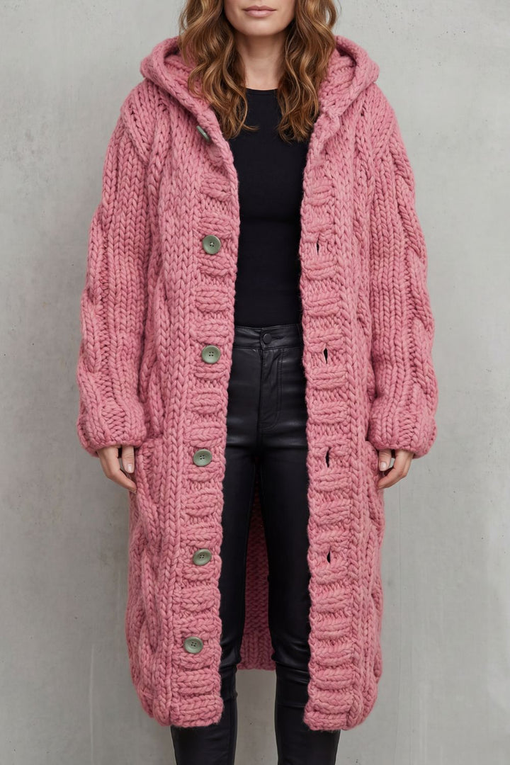 Primrose | Cardigan Lungo in Maglia con Cappuccio