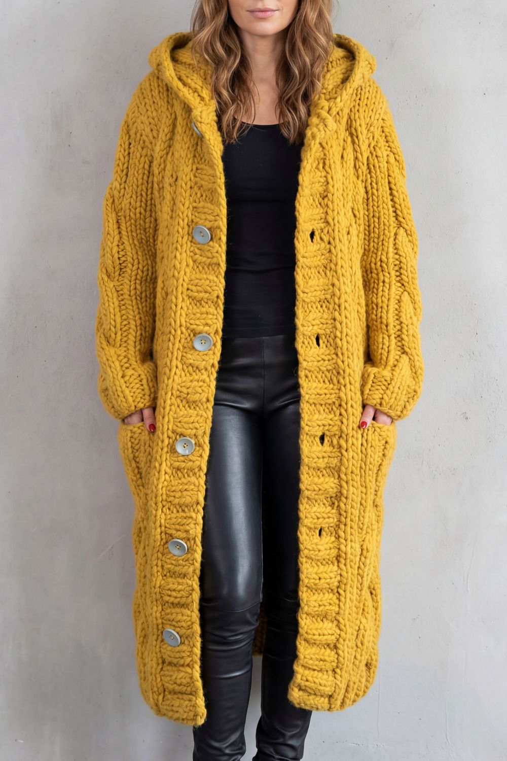 Primrose | Cardigan Lungo in Maglia con Cappuccio
