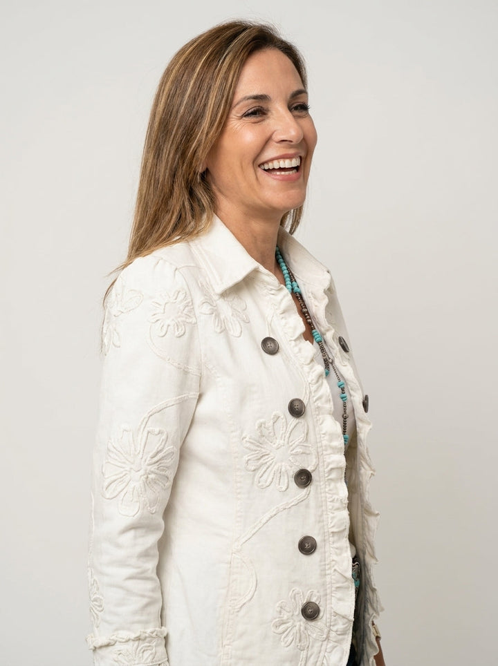 Casilda | Chaqueta Ligera Bordada - Clara del Azahar