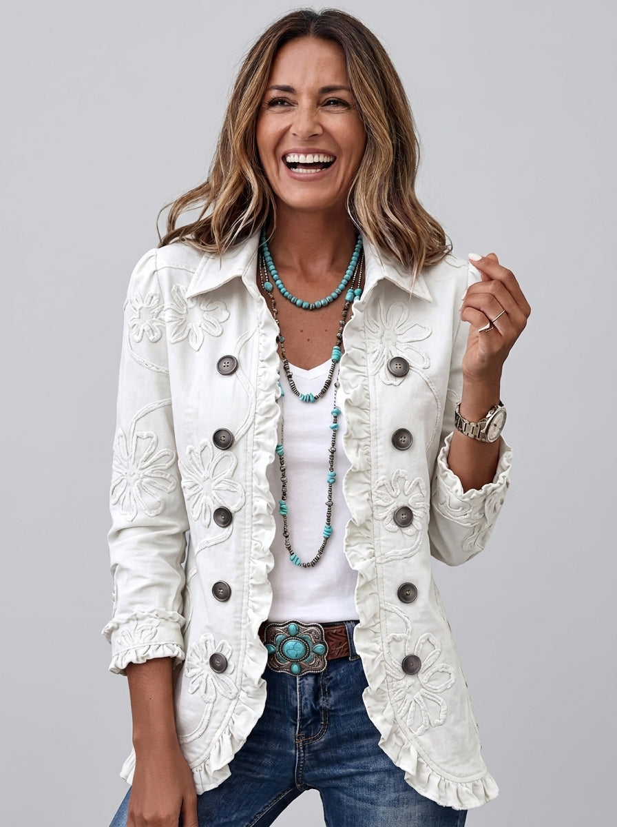 Casilda | Chaqueta Ligera Bordada - Clara del Azahar
