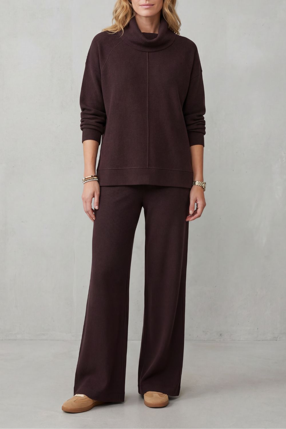Adriana | Completo in Maglia Morbida Maglione e Pantalone Palazzo