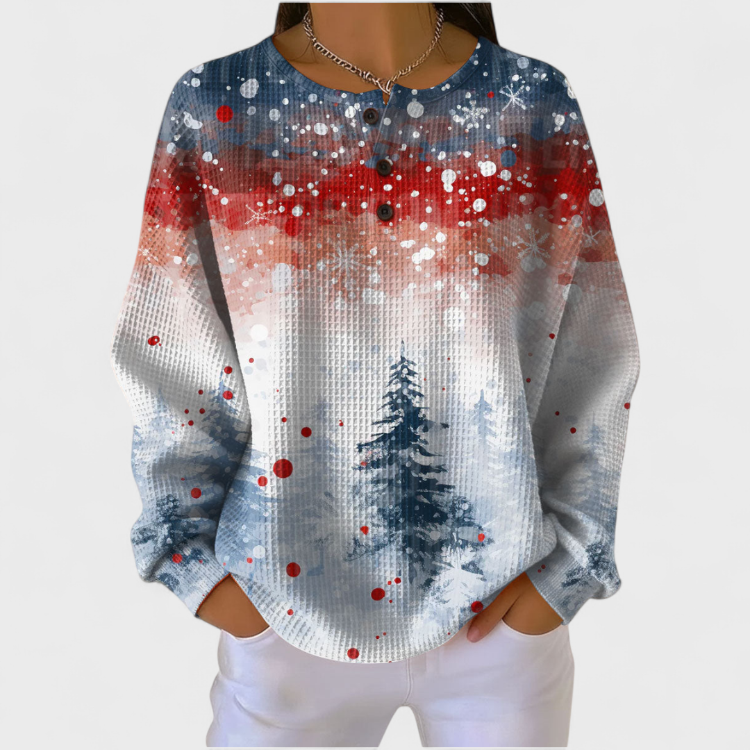 Alix | Maglione Natalizio Chic con Alberi di Natale