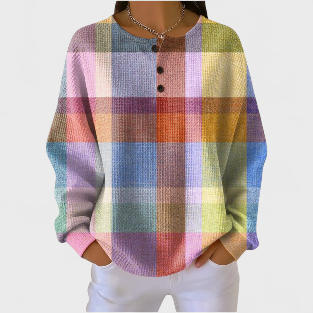 Adele | Maglione a Quadri Multicolore Elegante