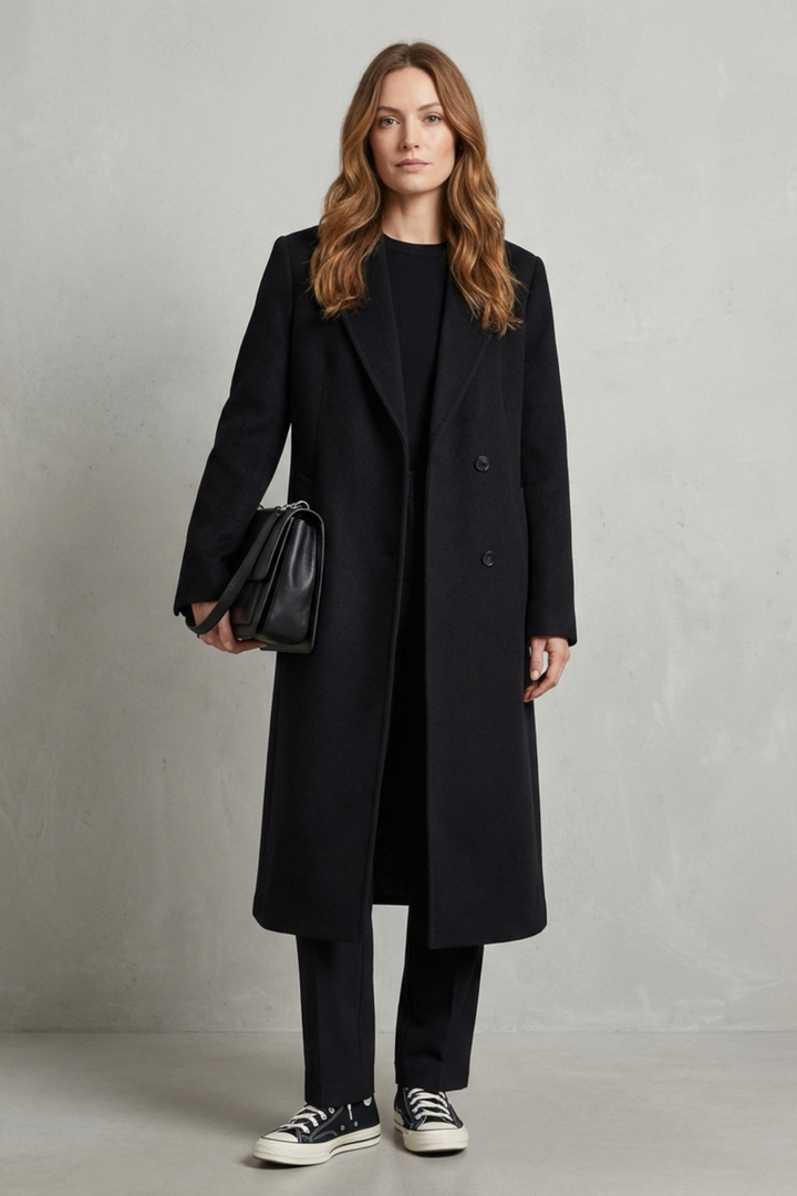 Leonor | Cappotto Stile Hepburn in Lana a Spina di Pesce