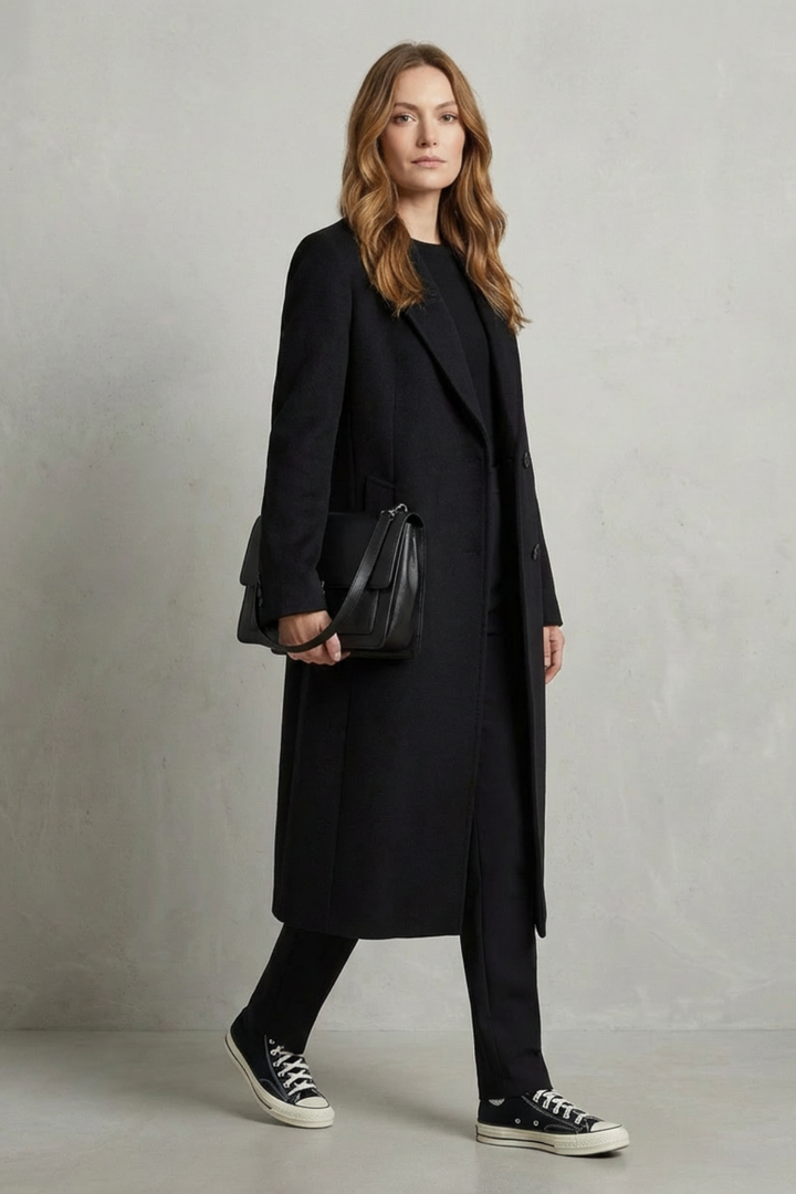 Leonor | Cappotto Stile Hepburn in Lana a Spina di Pesce
