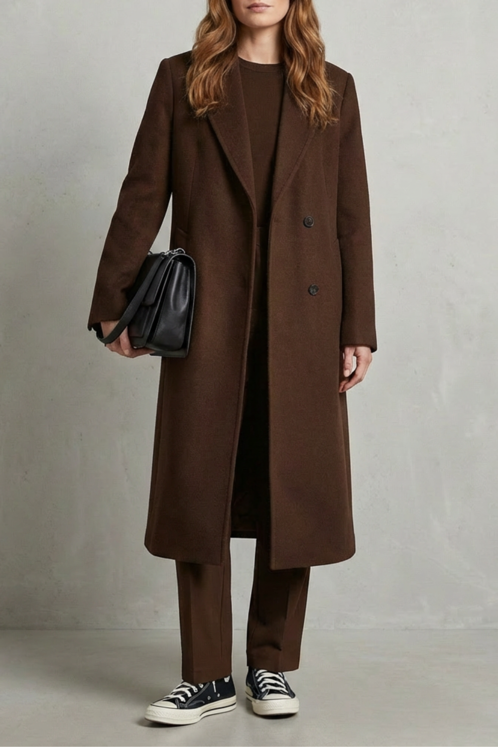 Leonor | Cappotto Stile Hepburn in Lana a Spina di Pesce