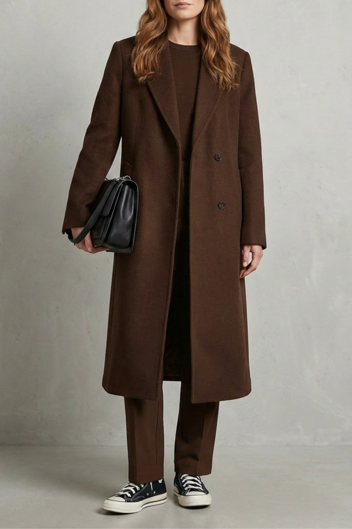 Leonor | Cappotto Stile Hepburn in Lana a Spina di Pesce