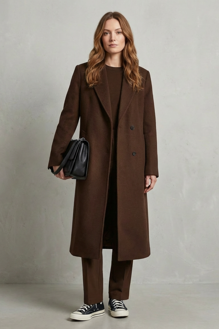 Leonor | Cappotto Stile Hepburn in Lana a Spina di Pesce
