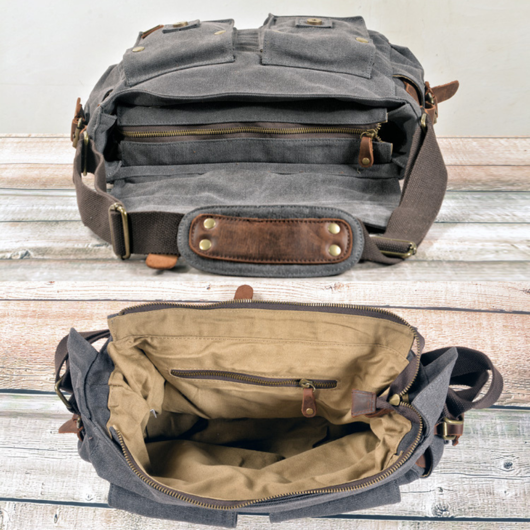 Venture | Borsa Shopper Capiente in Tela e Pregiata Pelle