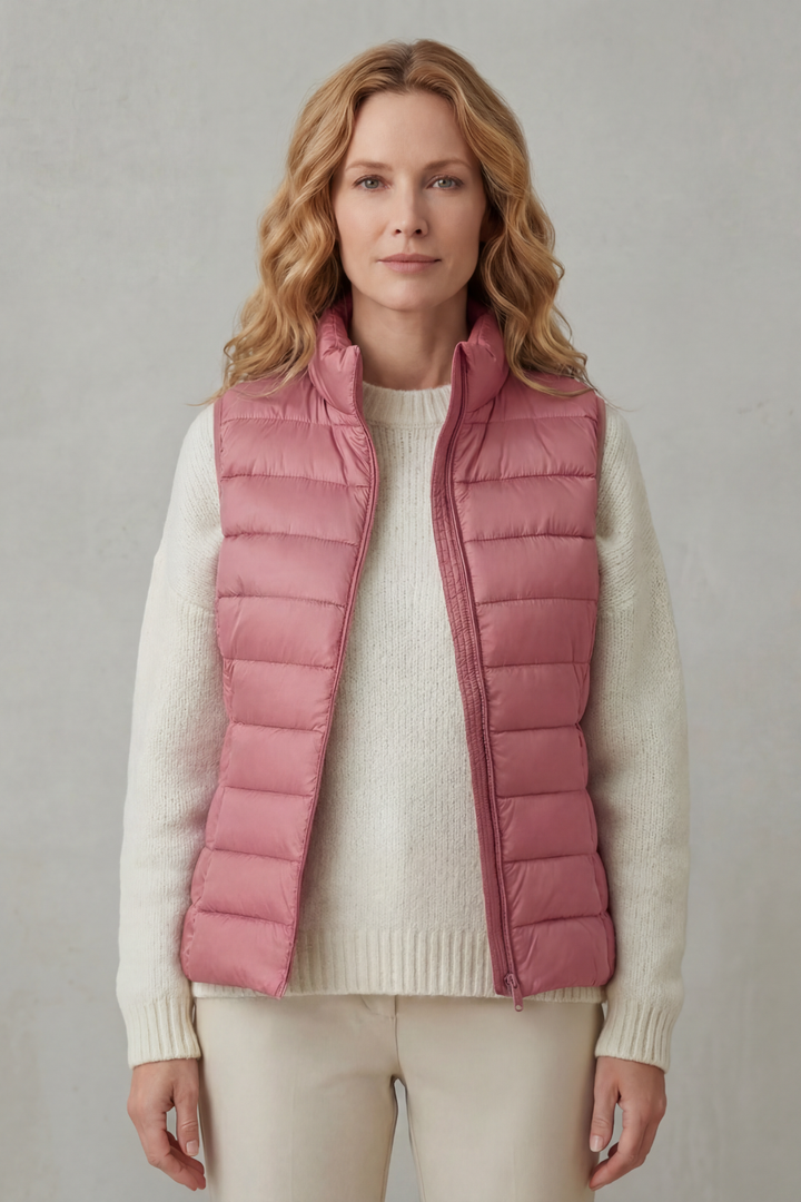 Celia | Gilet Lungo Trapuntato con Cappuccio