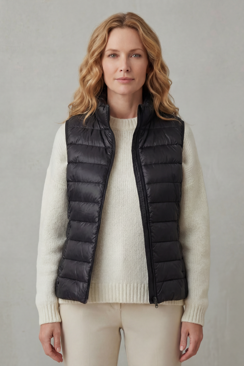 Celia | Gilet Lungo Trapuntato con Cappuccio