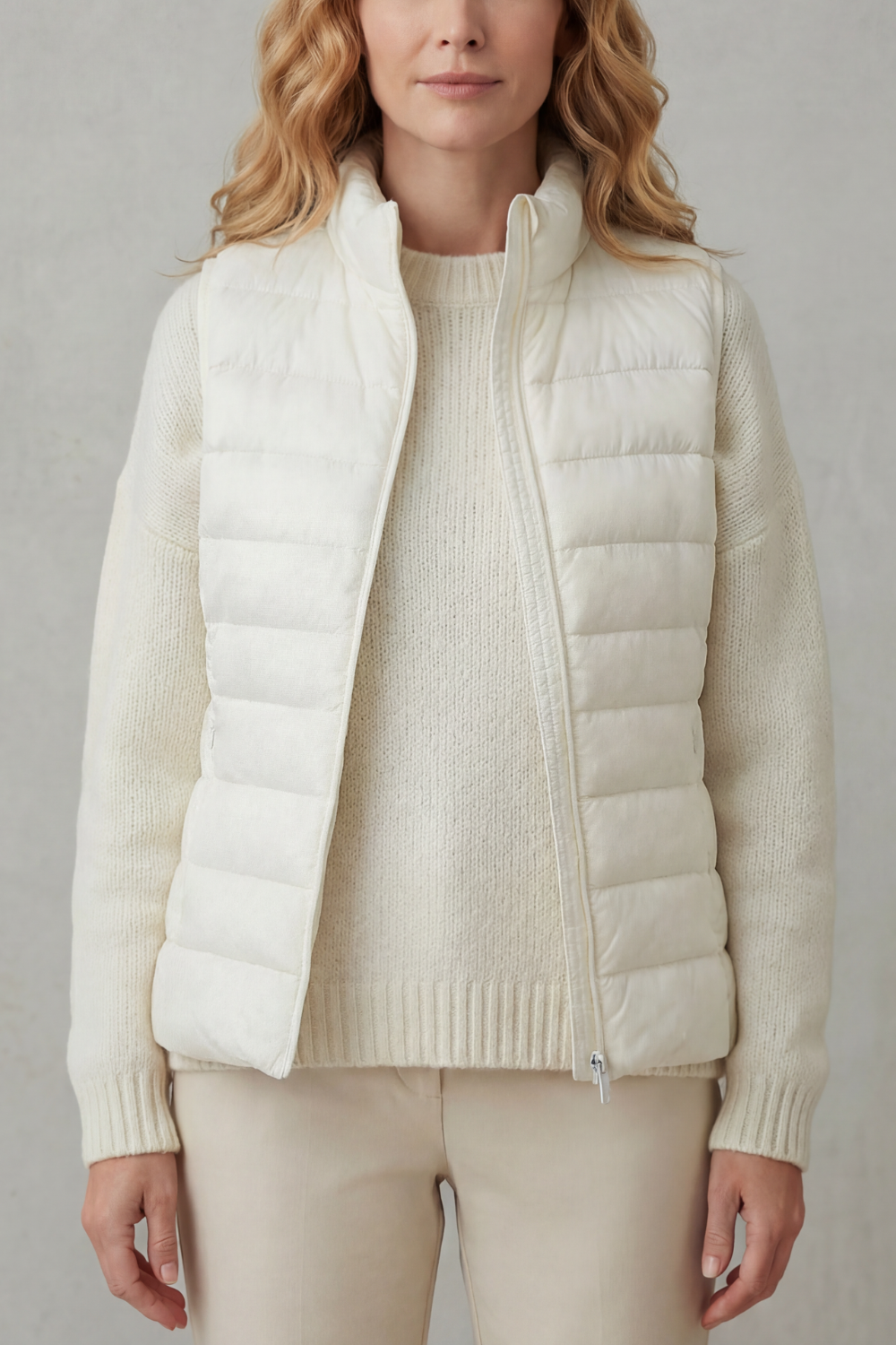 Celia | Gilet Lungo Trapuntato con Cappuccio