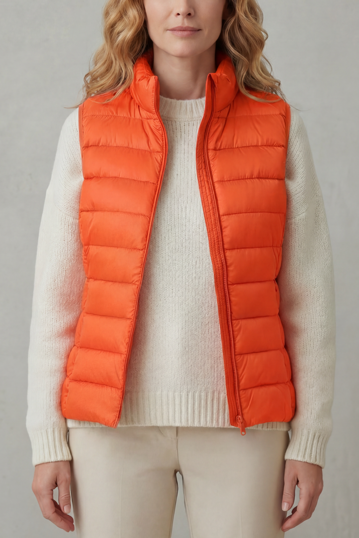 Celia | Gilet Lungo Trapuntato con Cappuccio