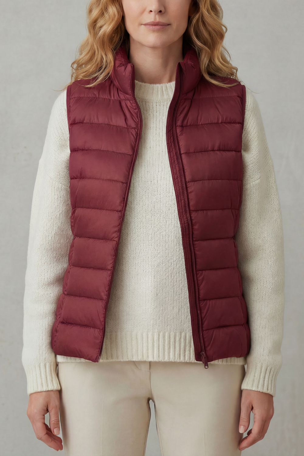 Celia | Gilet Lungo Trapuntato con Cappuccio