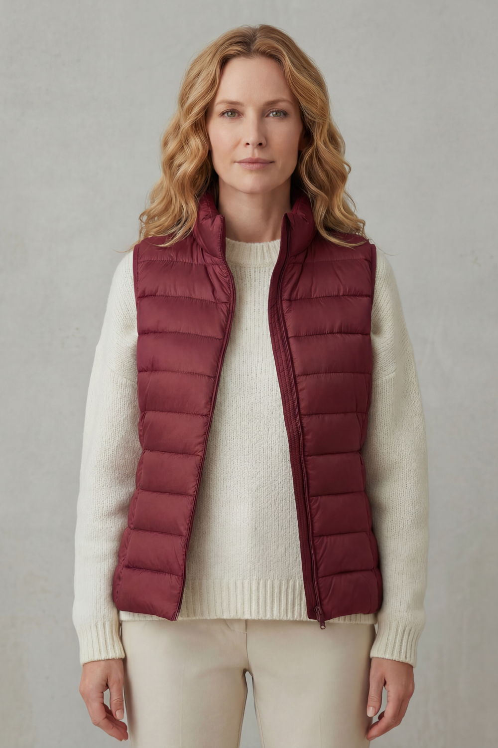 Celia | Gilet Lungo Trapuntato con Cappuccio
