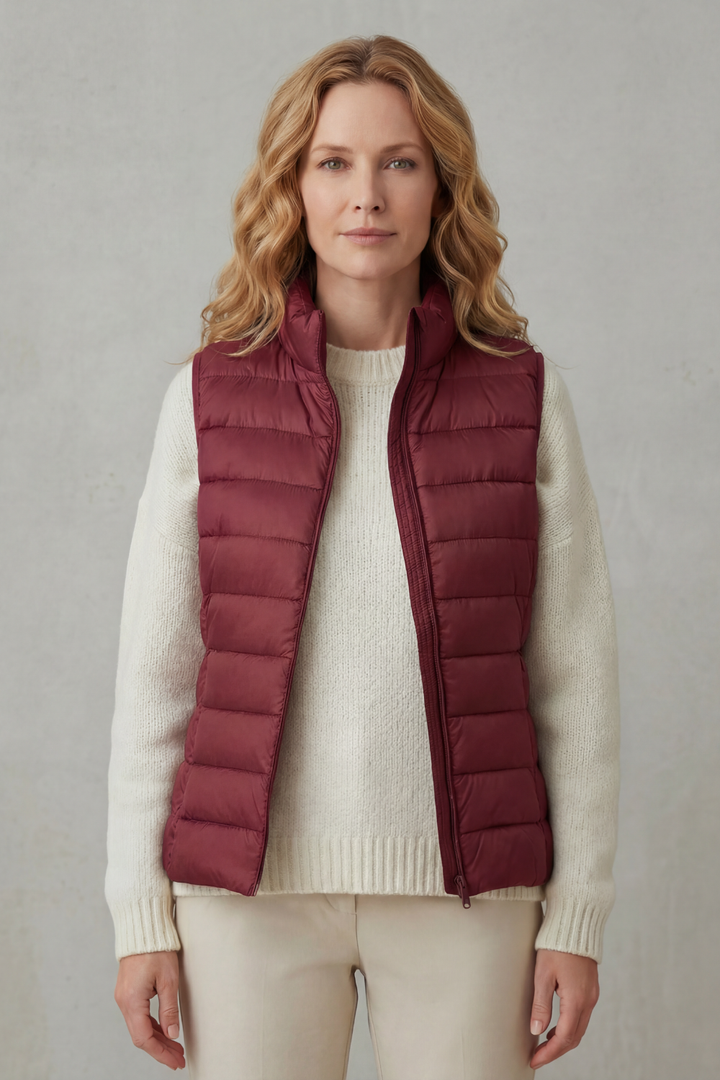 Celia | Gilet Lungo Trapuntato con Cappuccio