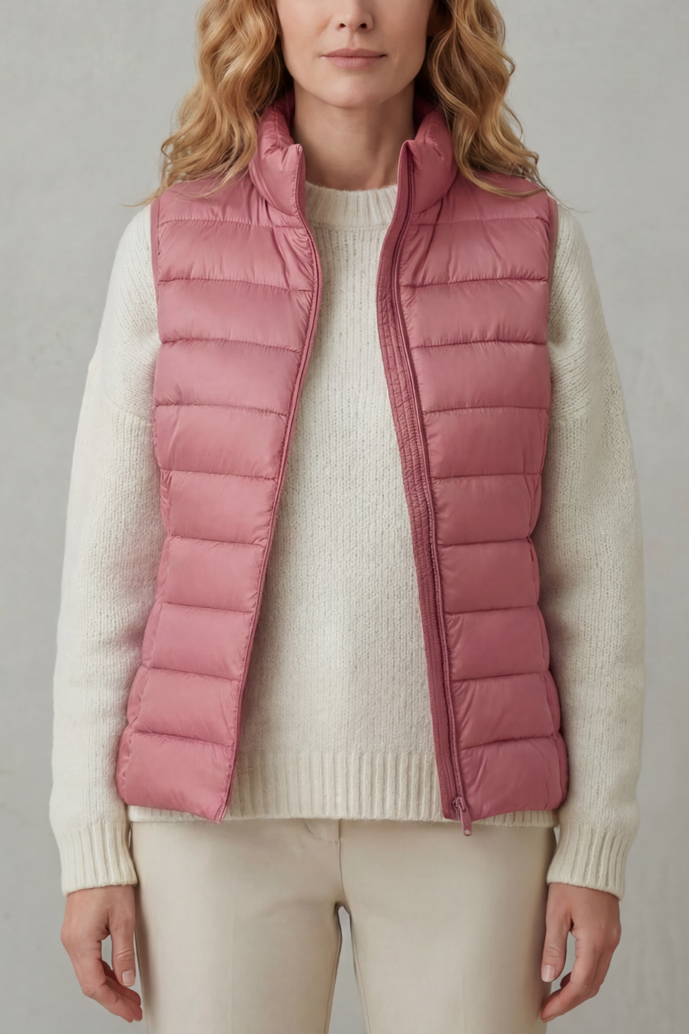 Celia | Gilet Lungo Trapuntato con Cappuccio