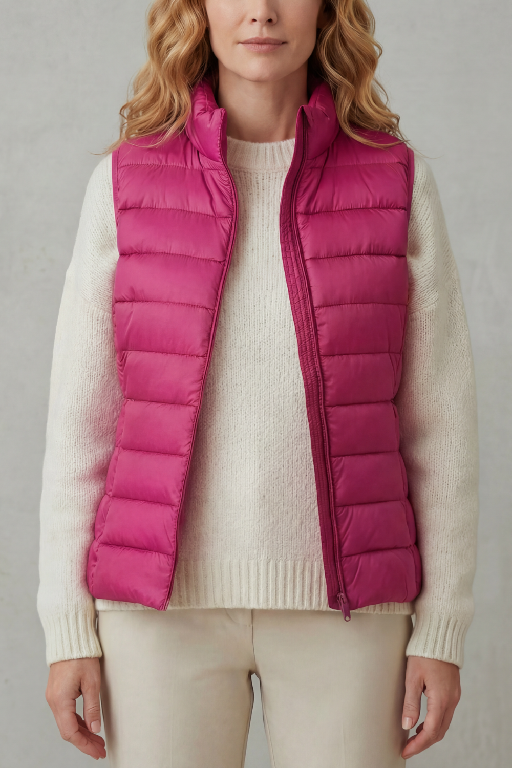 Celia | Gilet Lungo Trapuntato con Cappuccio