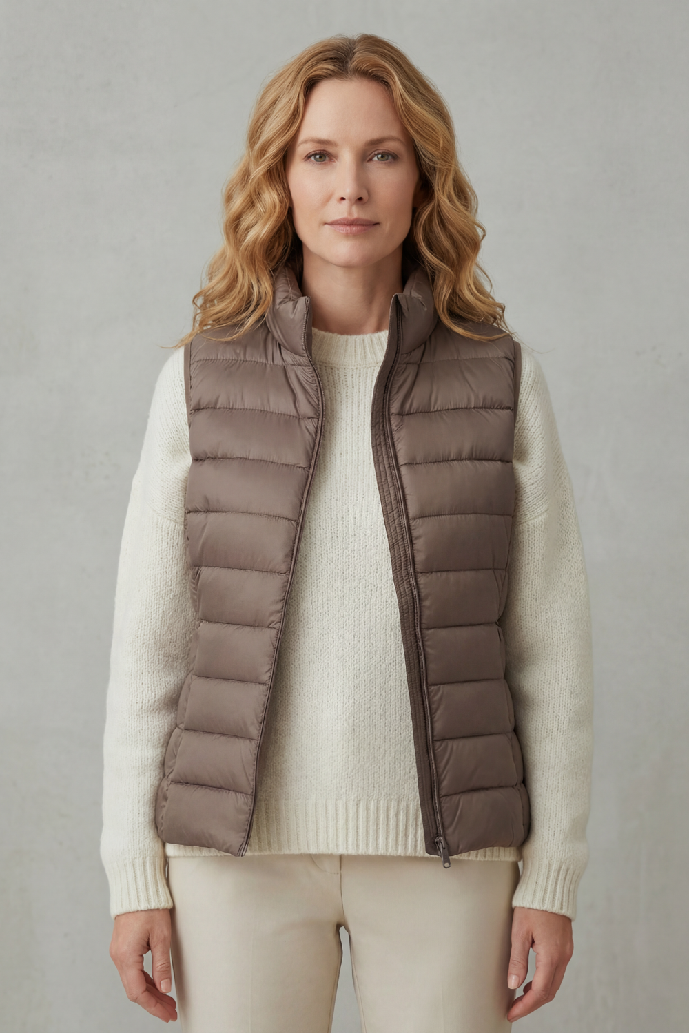 Celia | Gilet Lungo Trapuntato con Cappuccio