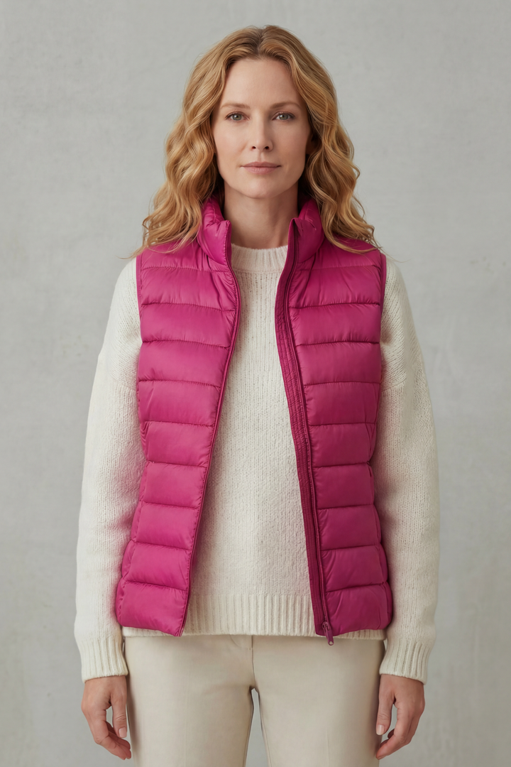 Celia | Gilet Lungo Trapuntato con Cappuccio