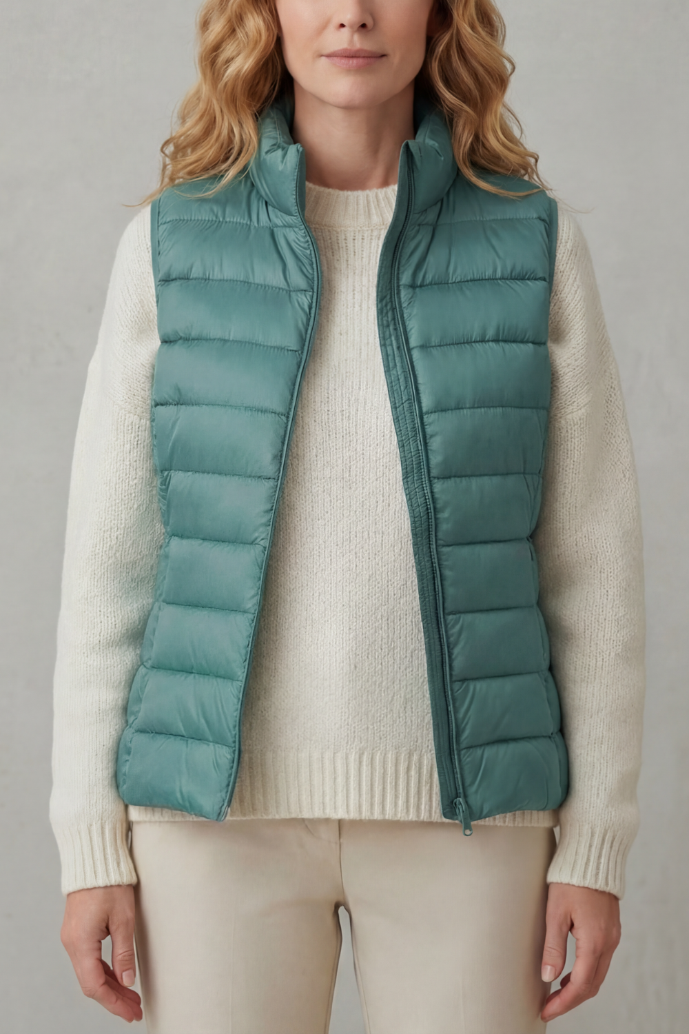 Celia | Gilet Lungo Trapuntato con Cappuccio