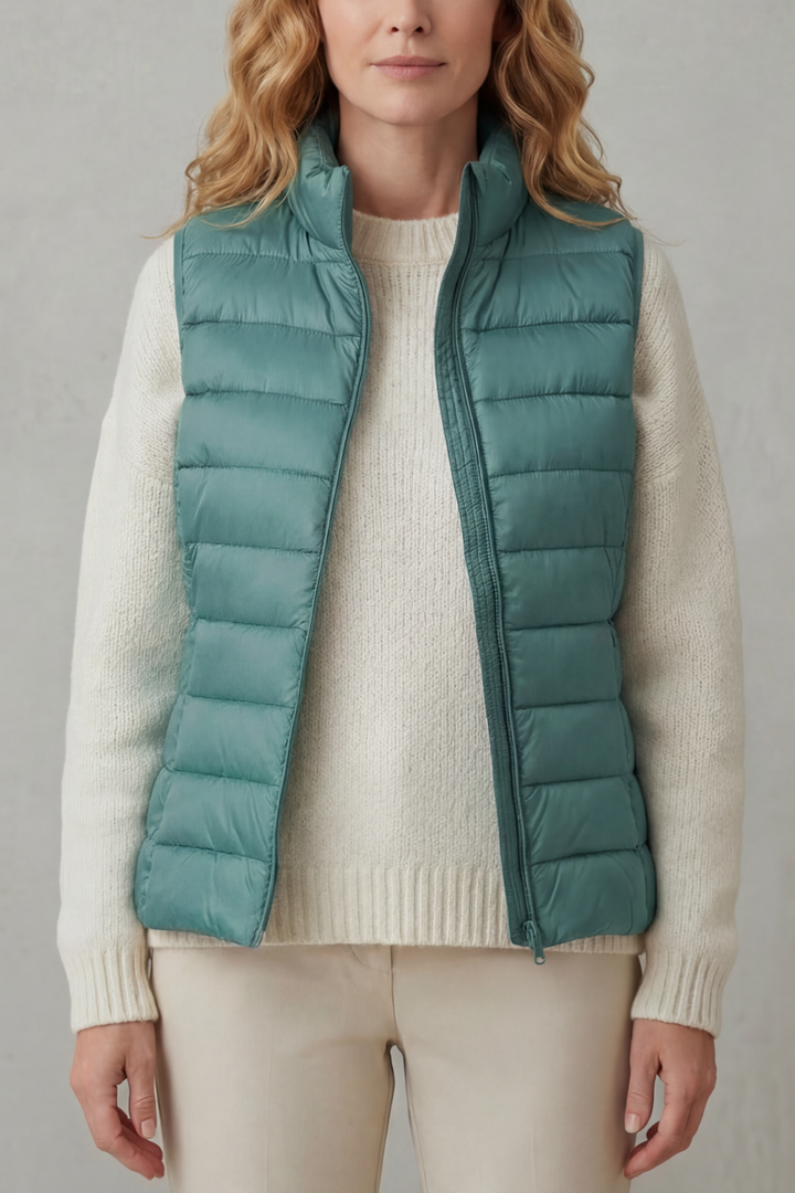 Celia | Gilet Lungo Trapuntato con Cappuccio