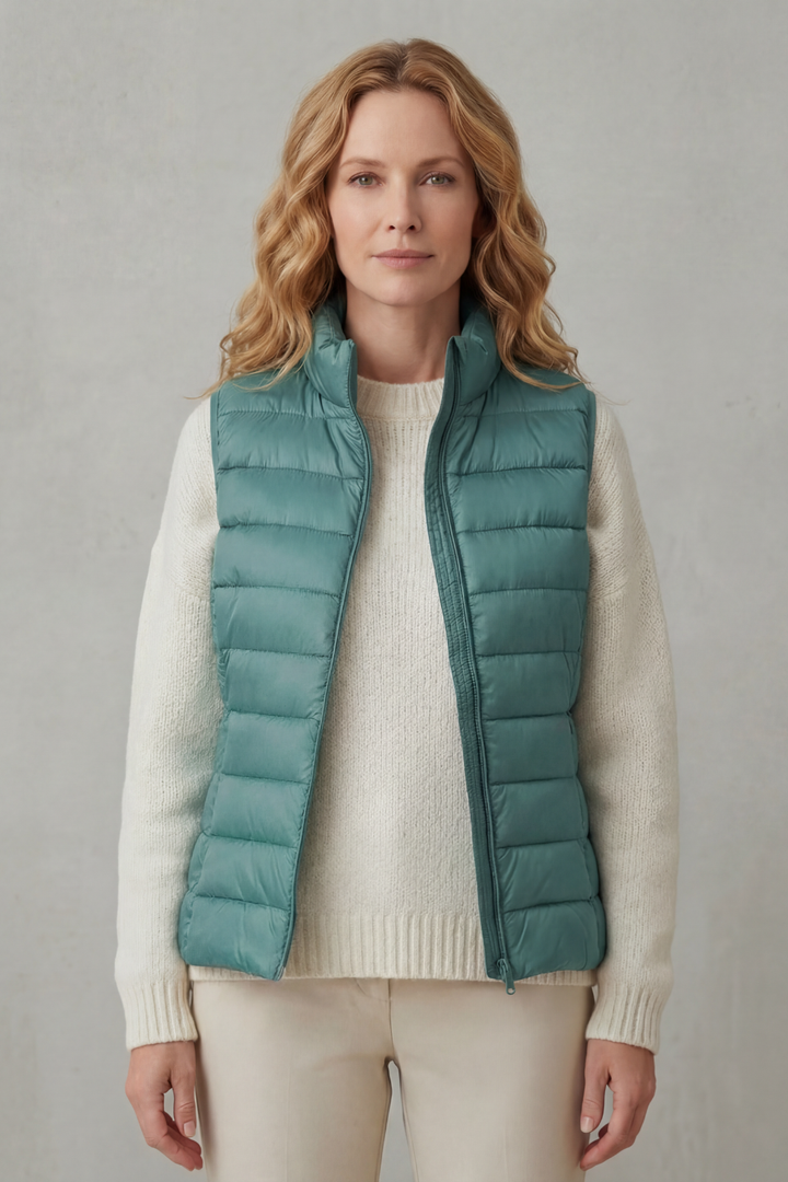 Celia | Gilet Lungo Trapuntato con Cappuccio