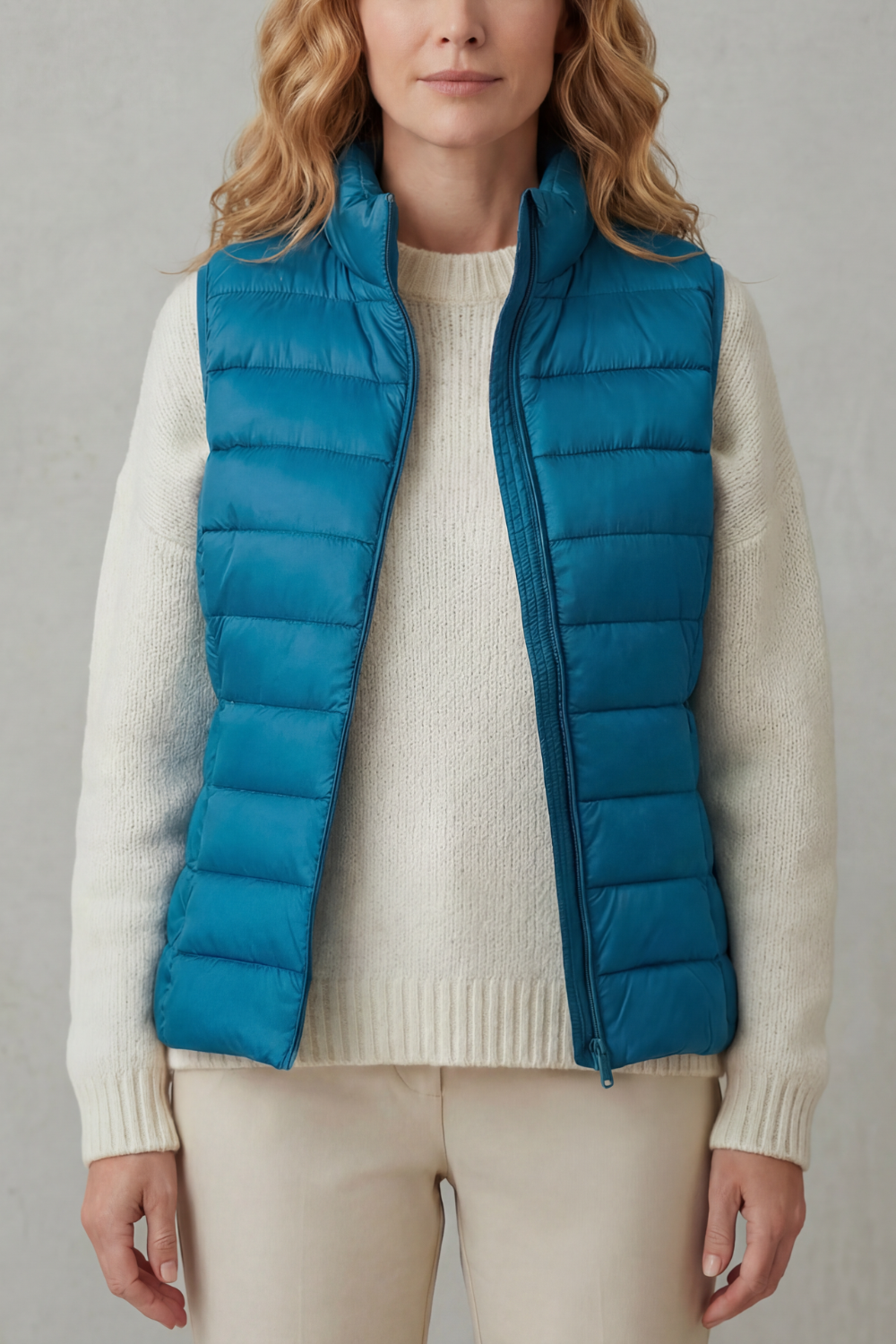 Celia | Gilet Lungo Trapuntato con Cappuccio