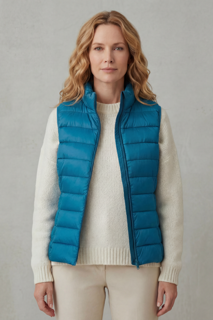 Celia | Gilet Lungo Trapuntato con Cappuccio