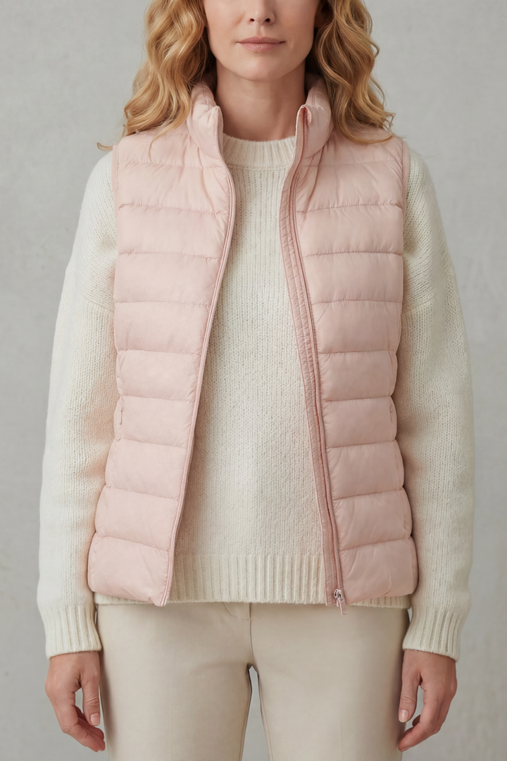 Celia | Gilet Lungo Trapuntato con Cappuccio