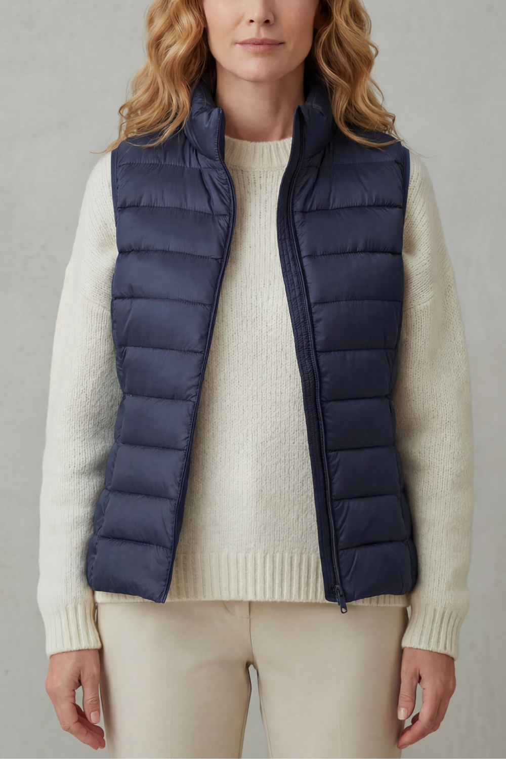 Celia | Gilet Lungo Trapuntato con Cappuccio