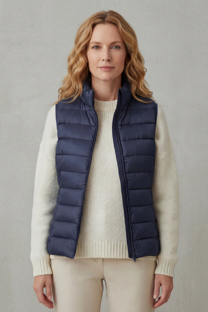 Celia | Gilet Lungo Trapuntato con Cappuccio