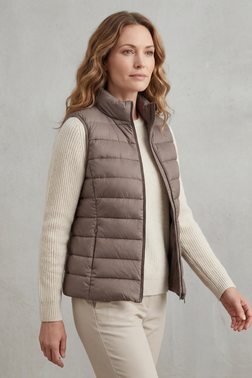 Celia | Gilet Lungo Trapuntato con Cappuccio