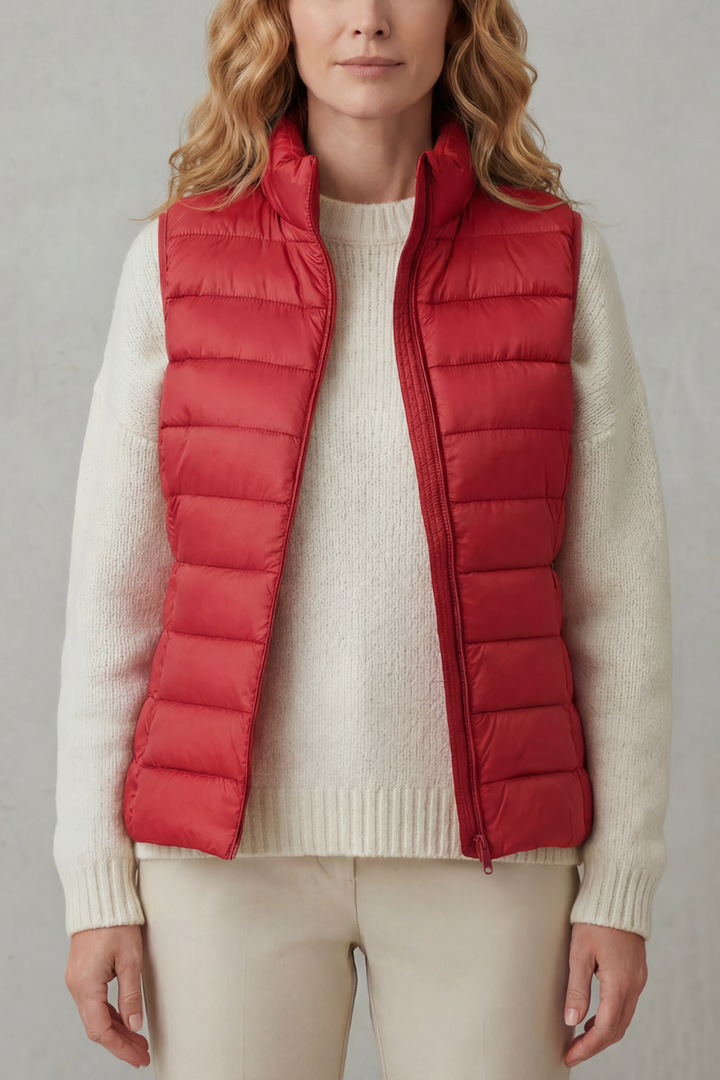 Celia | Gilet Lungo Trapuntato con Cappuccio